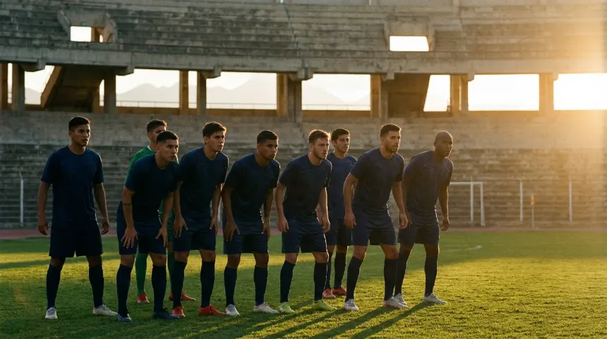 Jugadores de la selección ecuatoriana de fútbol en el campo de juego durante un partido de eliminatorias sudamericanas
